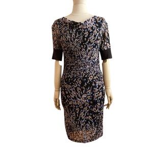 MEXX METROPOLITAN | Multicolor Cowl Neck Dress with 3/4 sleeve, Sz Small